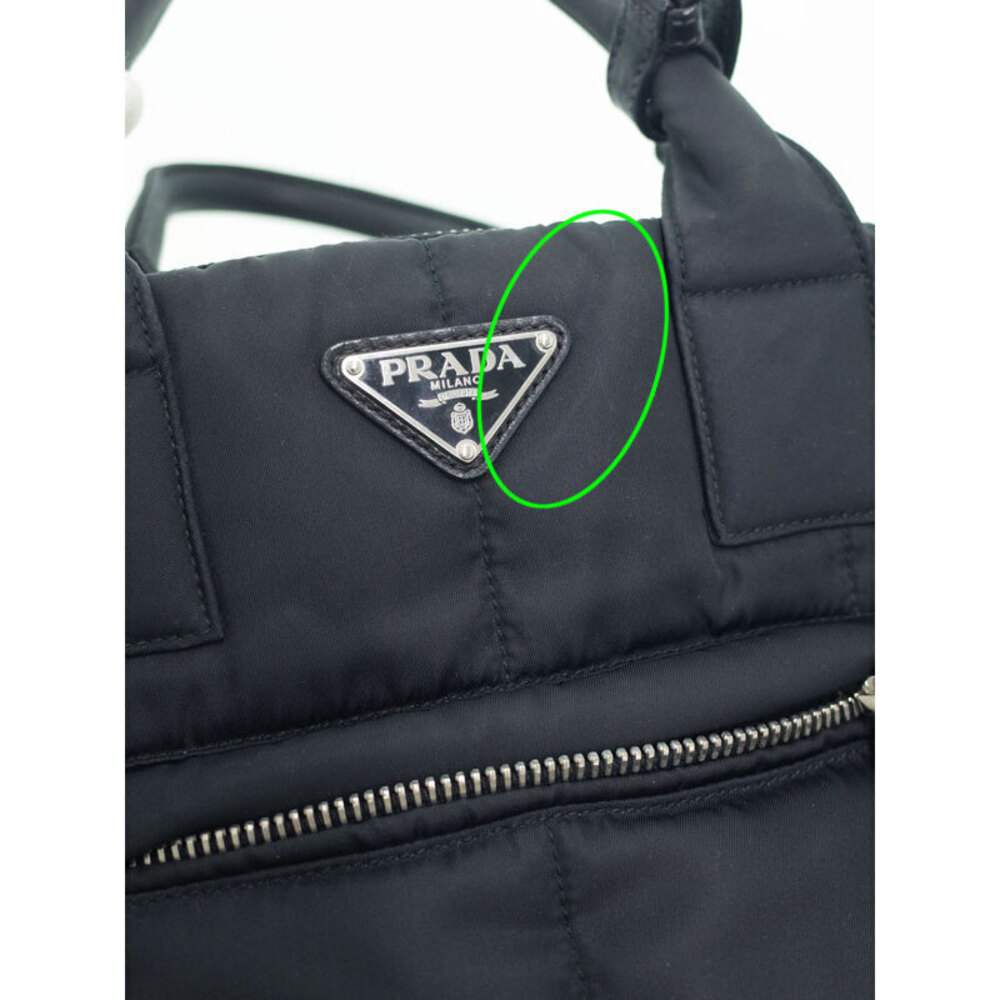 Prada Black Tote Shoulder Tessuto Bag Bomber - Picture 4 of 9